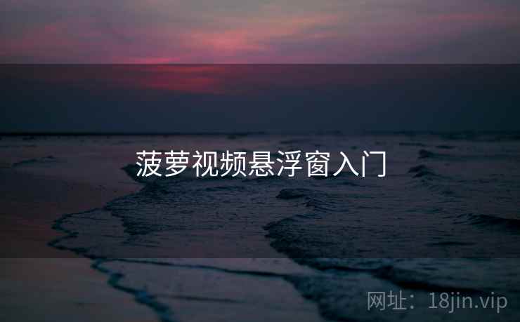 菠萝视频悬浮窗入门  第1张