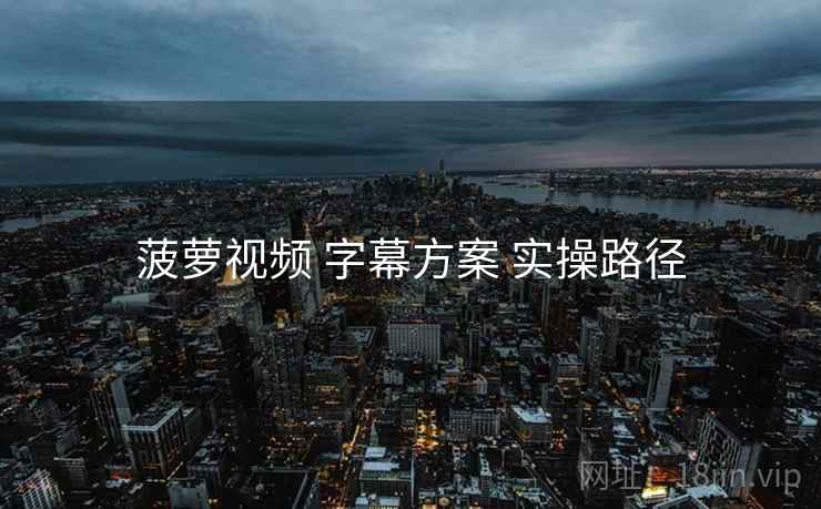 菠萝视频 字幕方案 实操路径  第1张