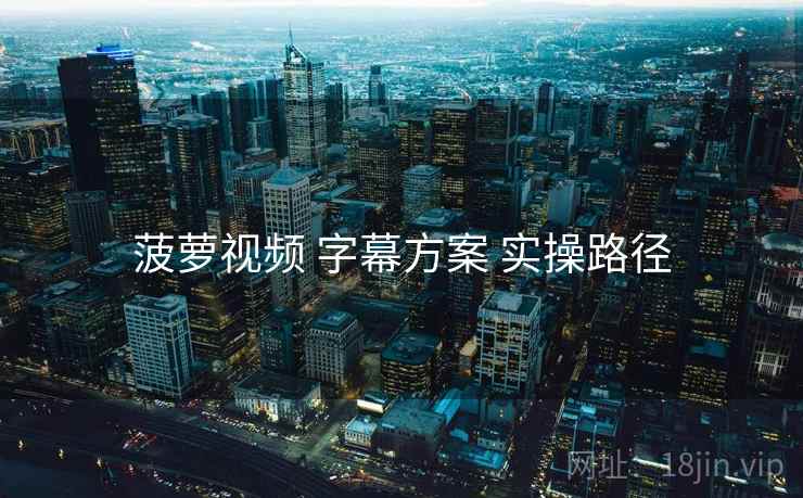 菠萝视频 字幕方案 实操路径  第2张